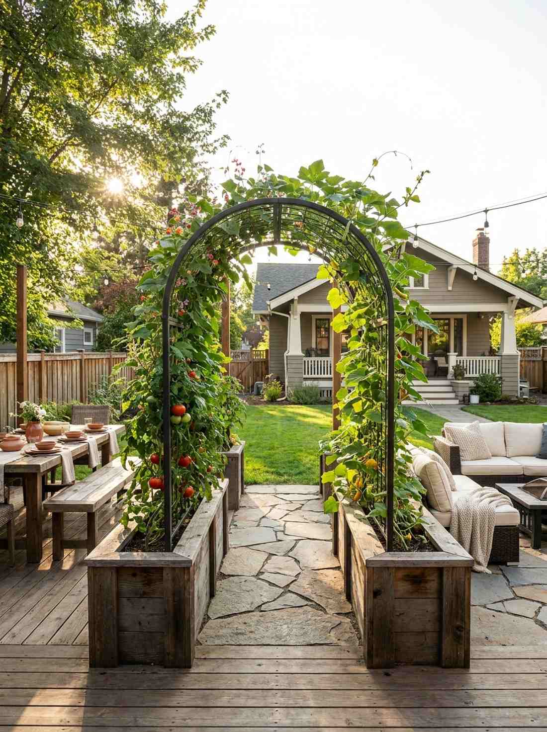 trellis arches for climbing vegetables
