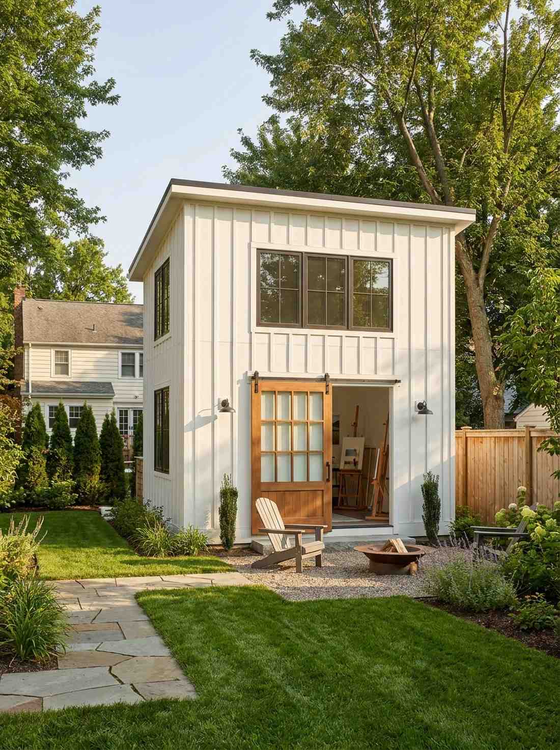 vertical board and batten studio