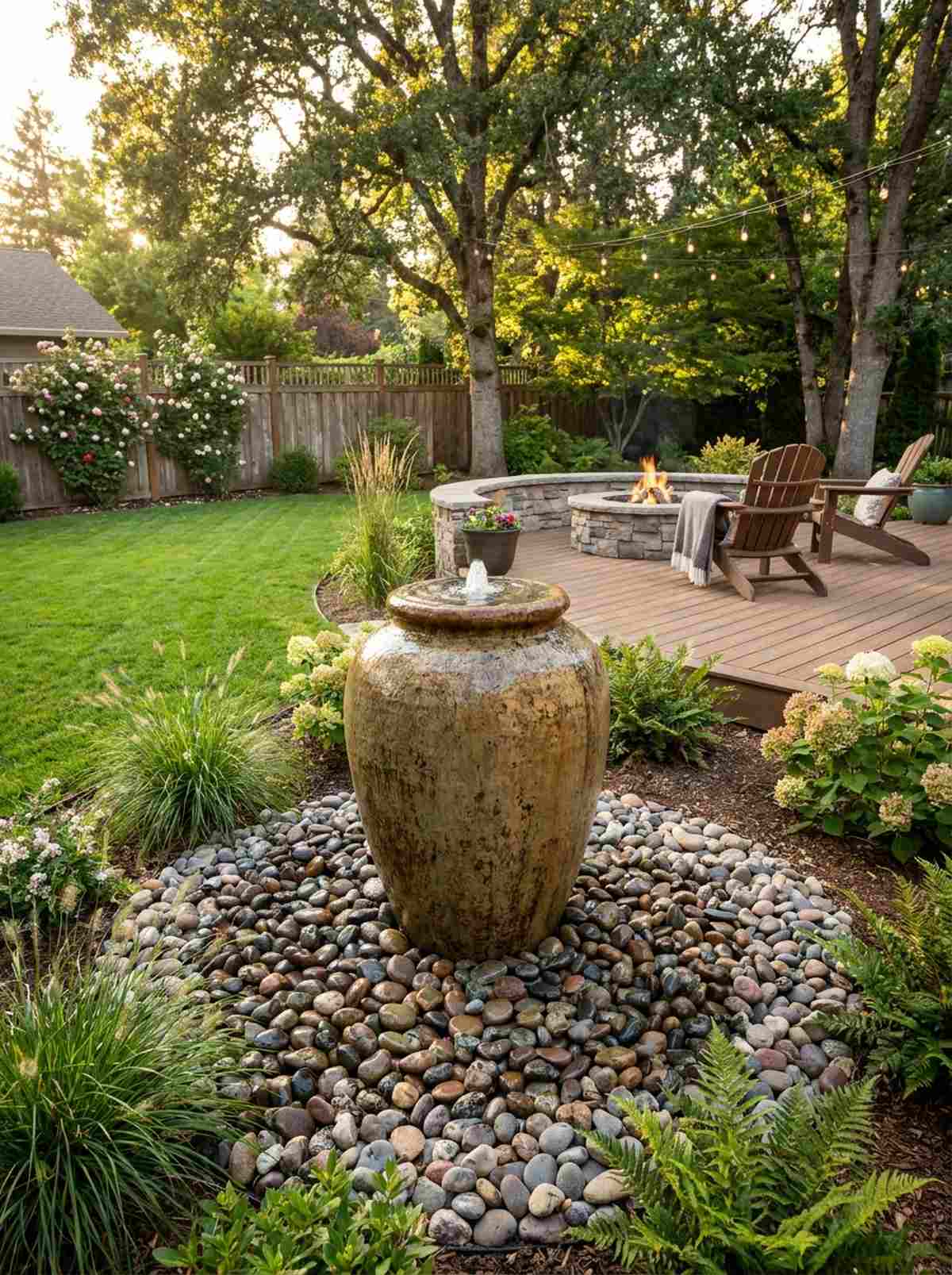bubbling fountain focal points