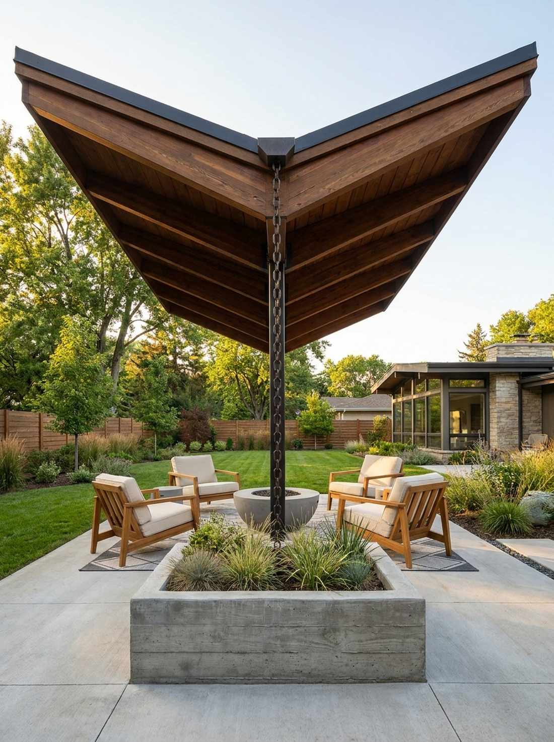 butterfly roof pavilions
