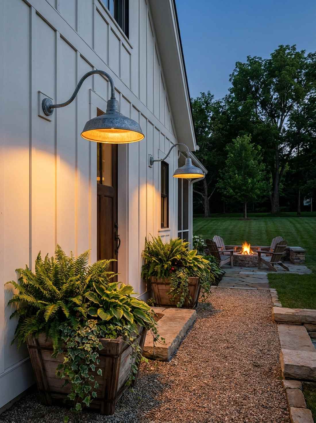 gooseneck barn style wall lamps