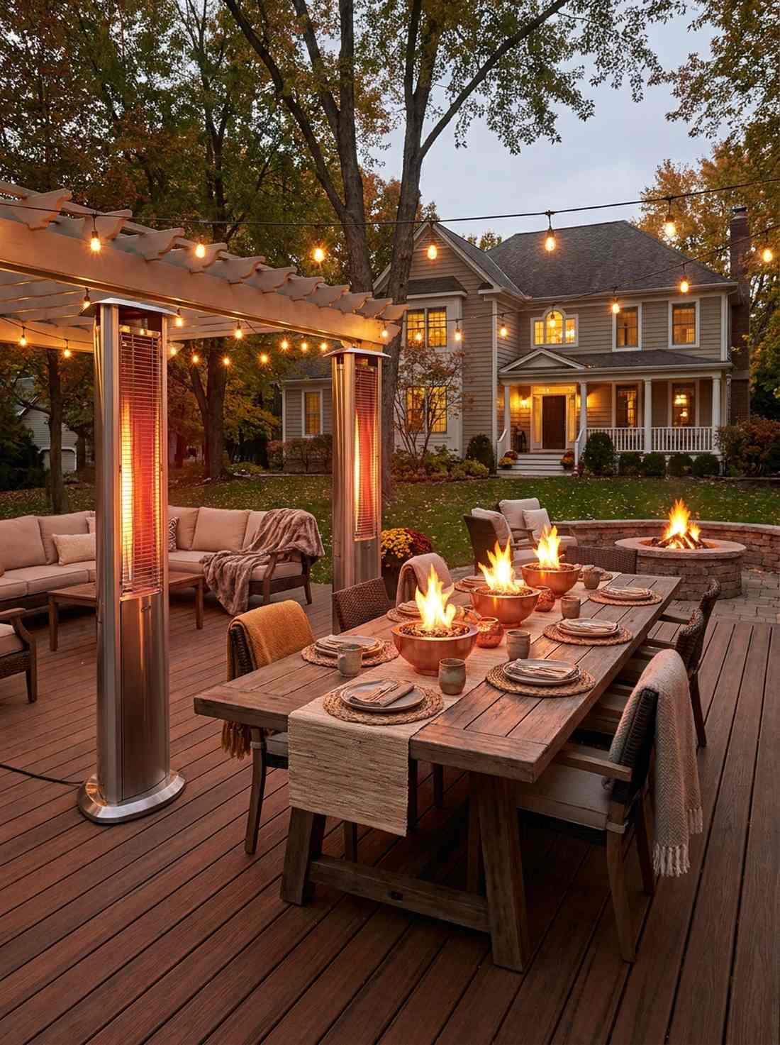 heated elements for cool evenings