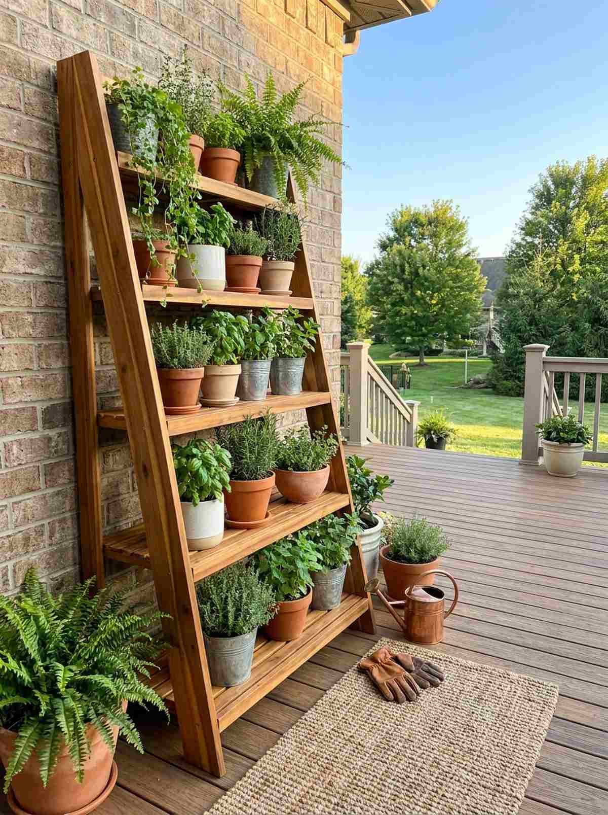 ladder plant stand with shelves