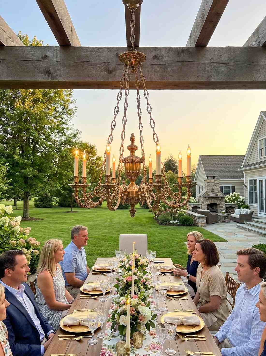ornate gold chandeliers