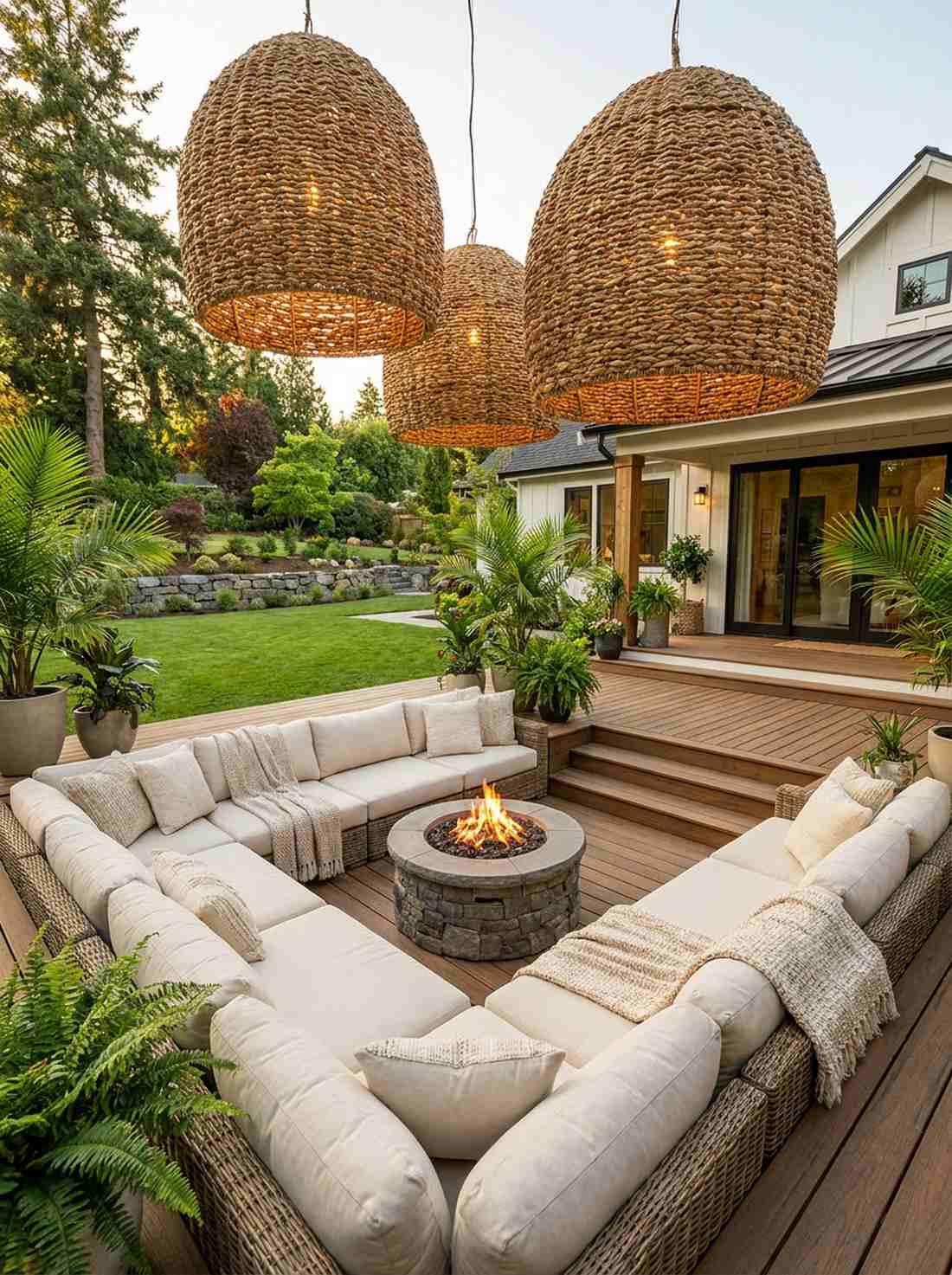 rattan pendant lanterns