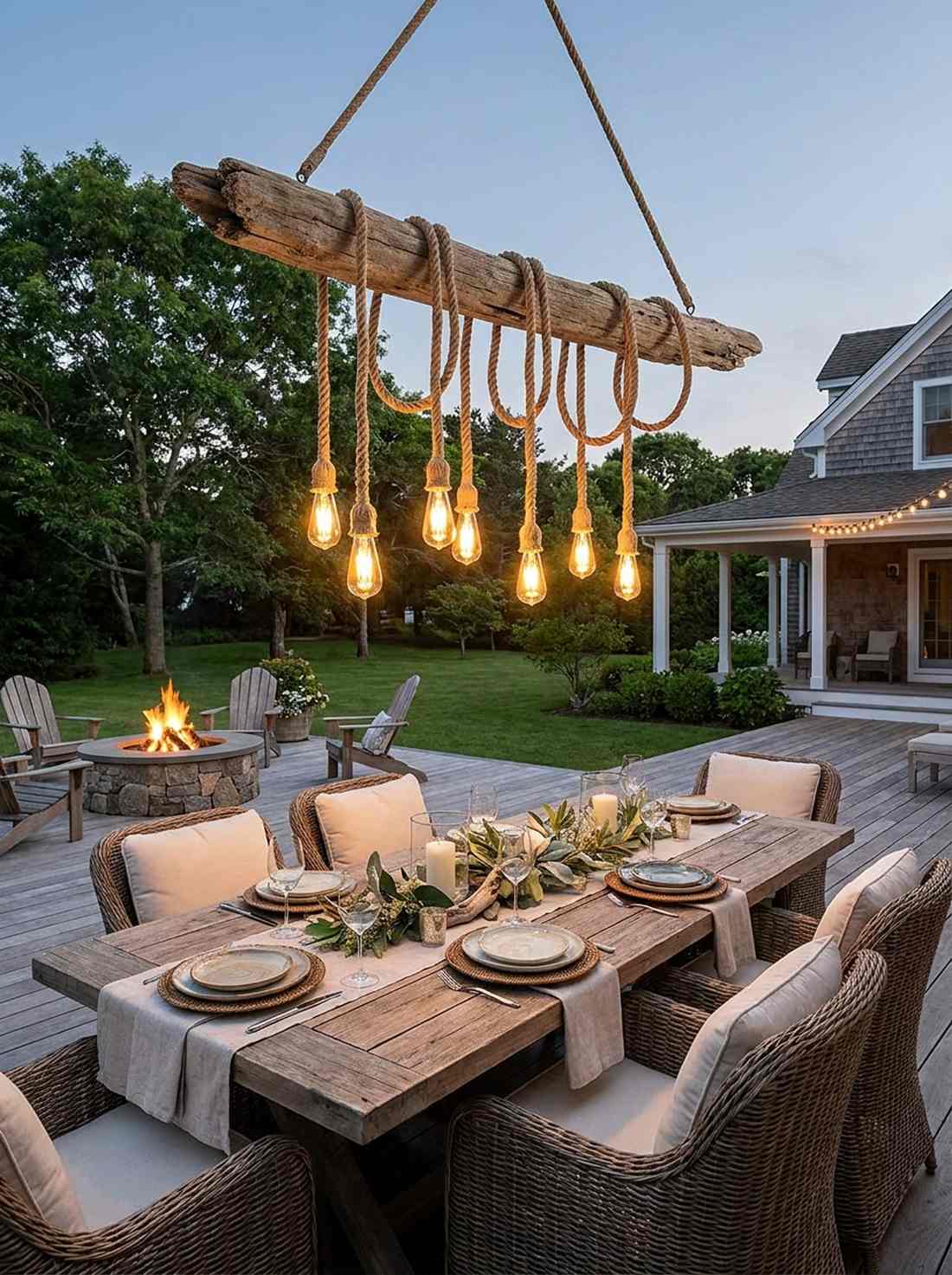 rope wrapped pendant lights