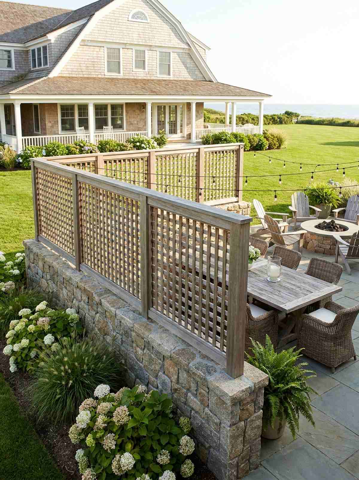 stone base with wood lattice top