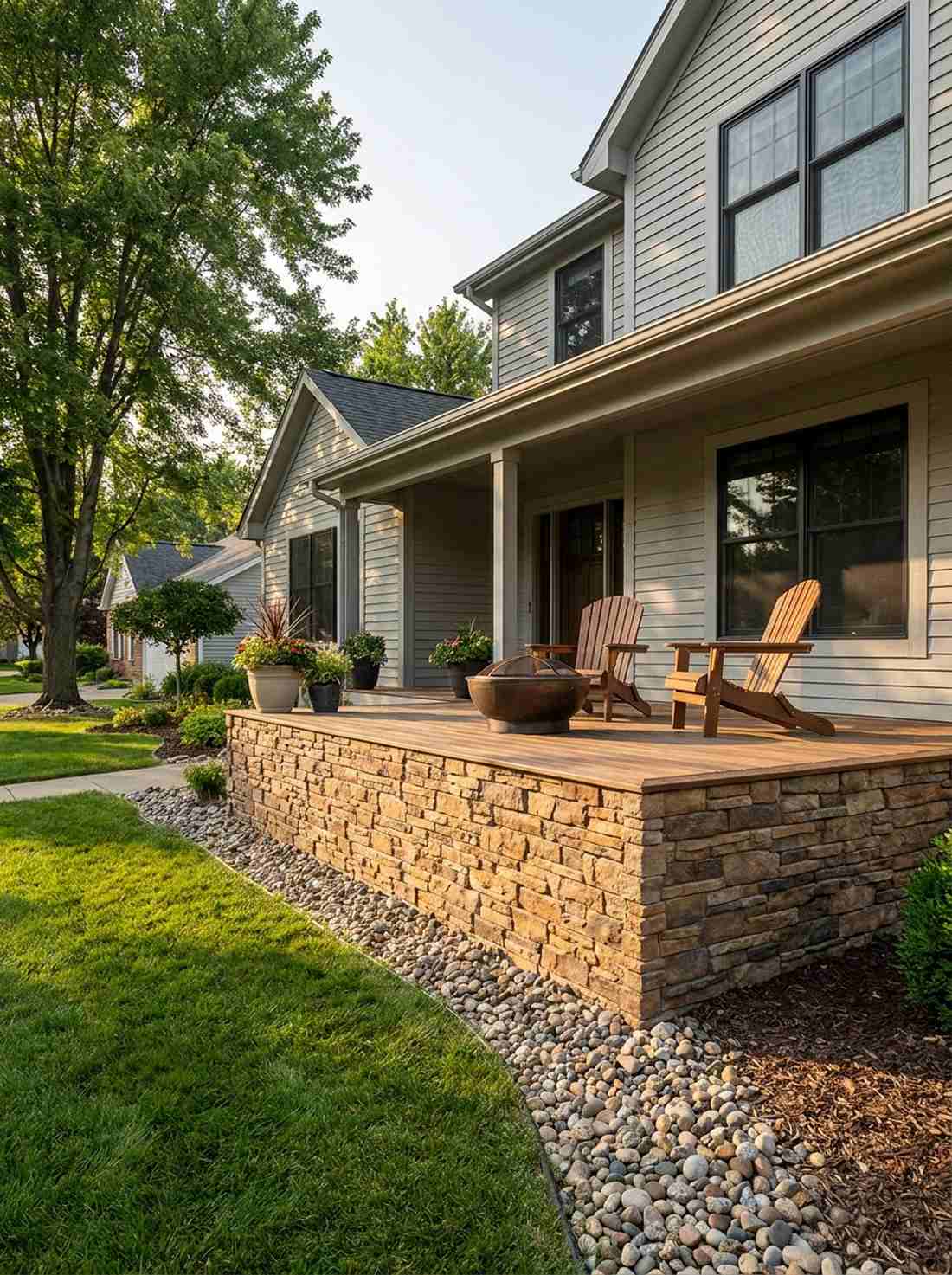 stone or brick accents