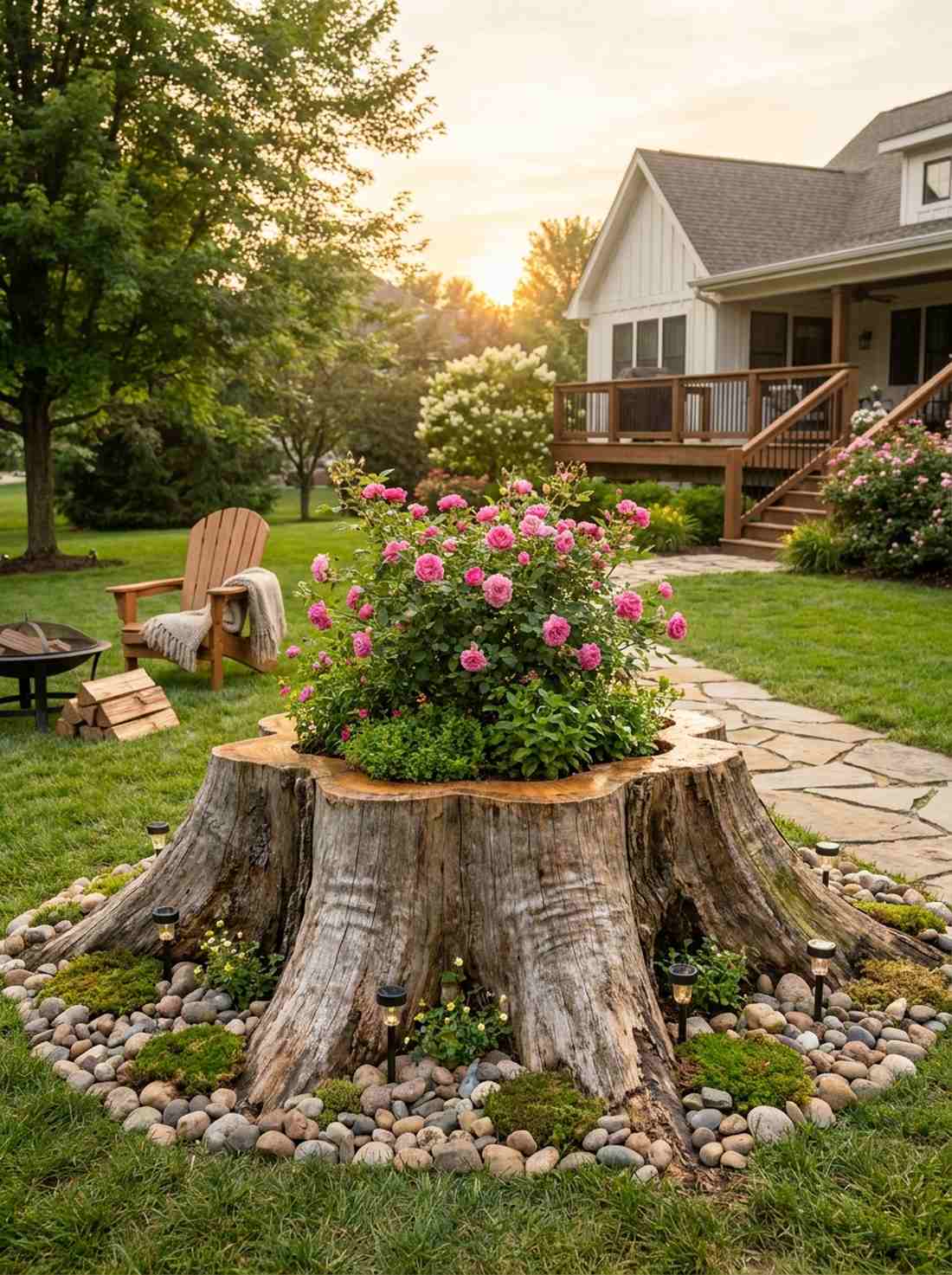 tree stump conversion planter