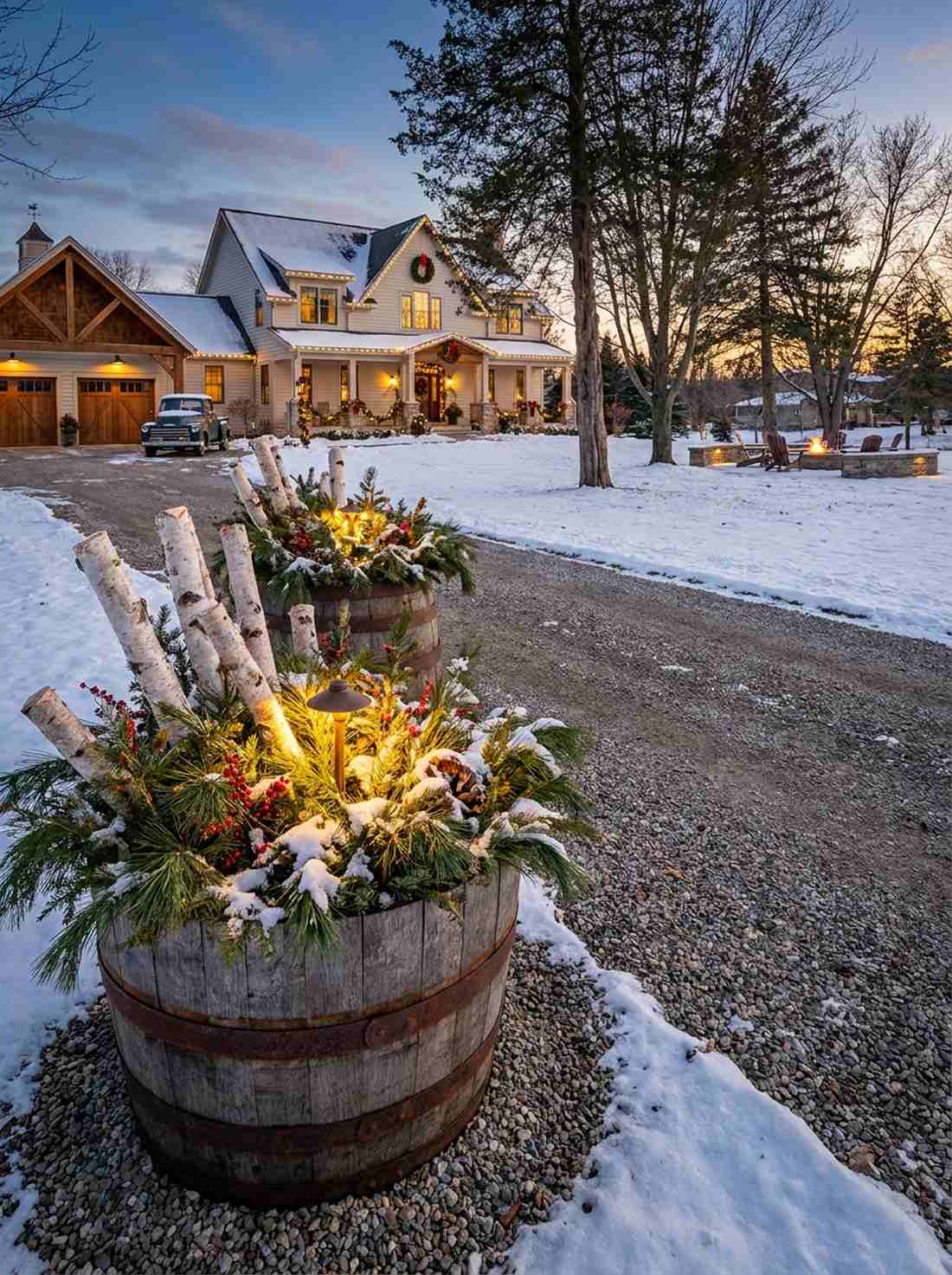 barrel half statement planters