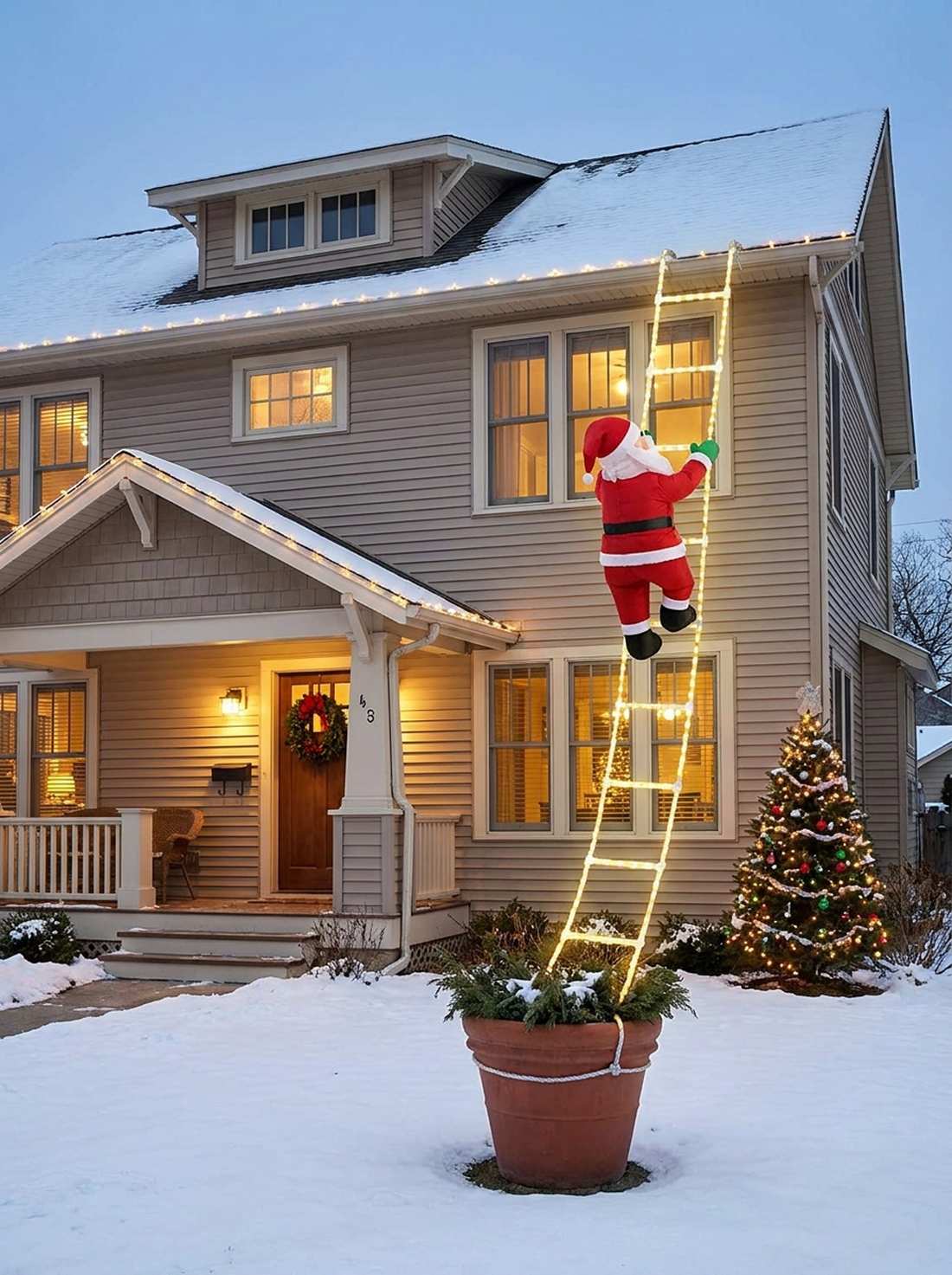 climbing santa ladder