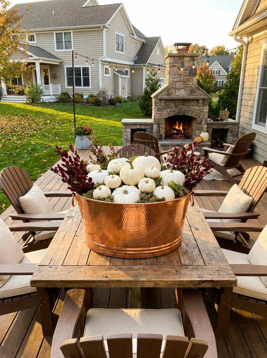 copper tub centerpiece