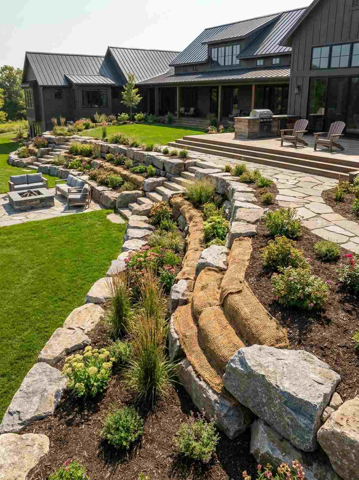 erosion control boulder terracing