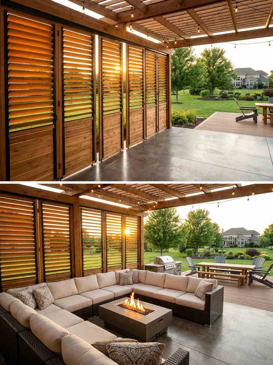 louvered fence with adjustable slats