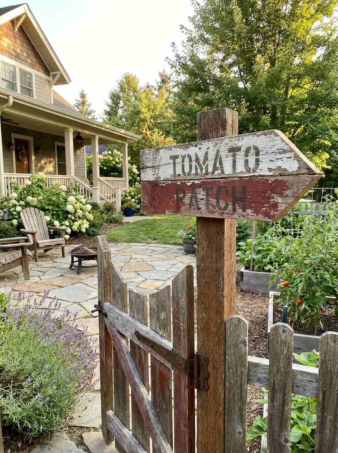 rustic wooden garden signs