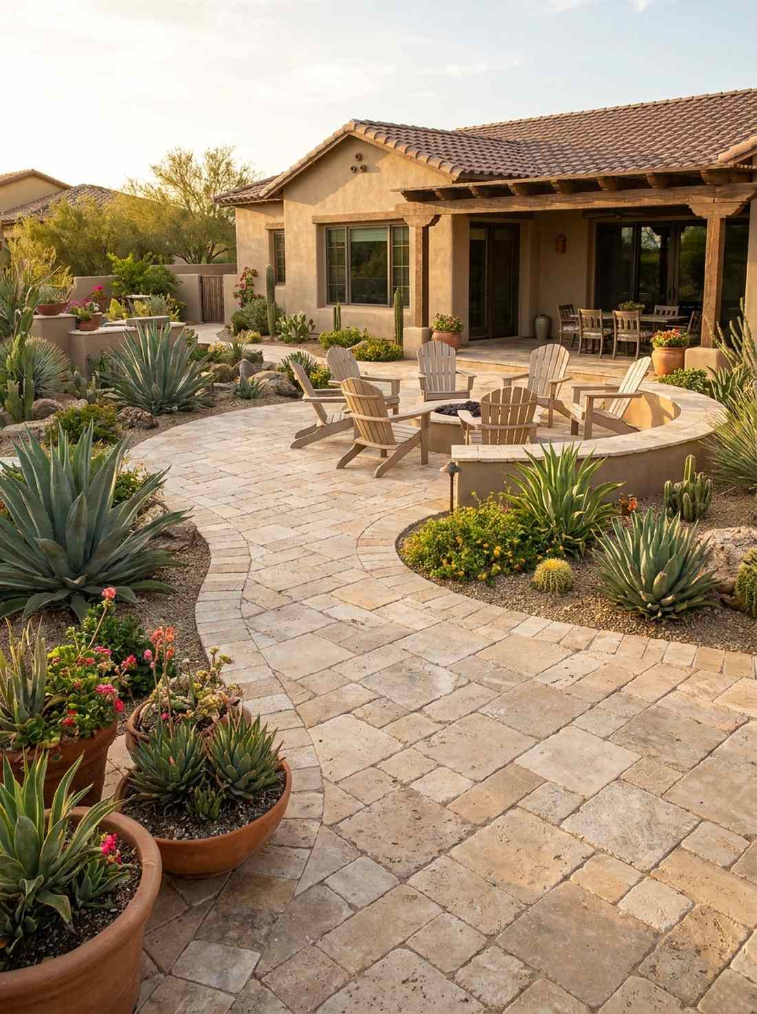 travertine tumbled edge pavers