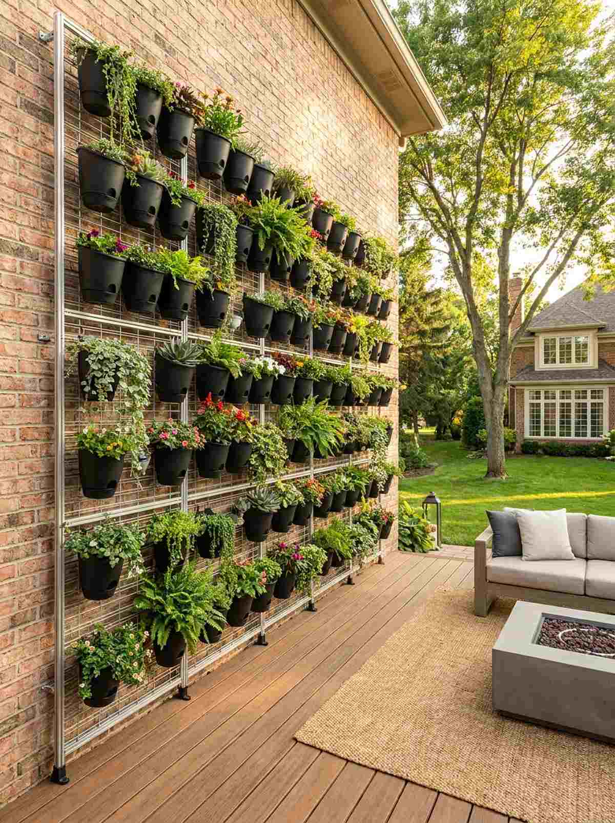 wall mounted planter grid