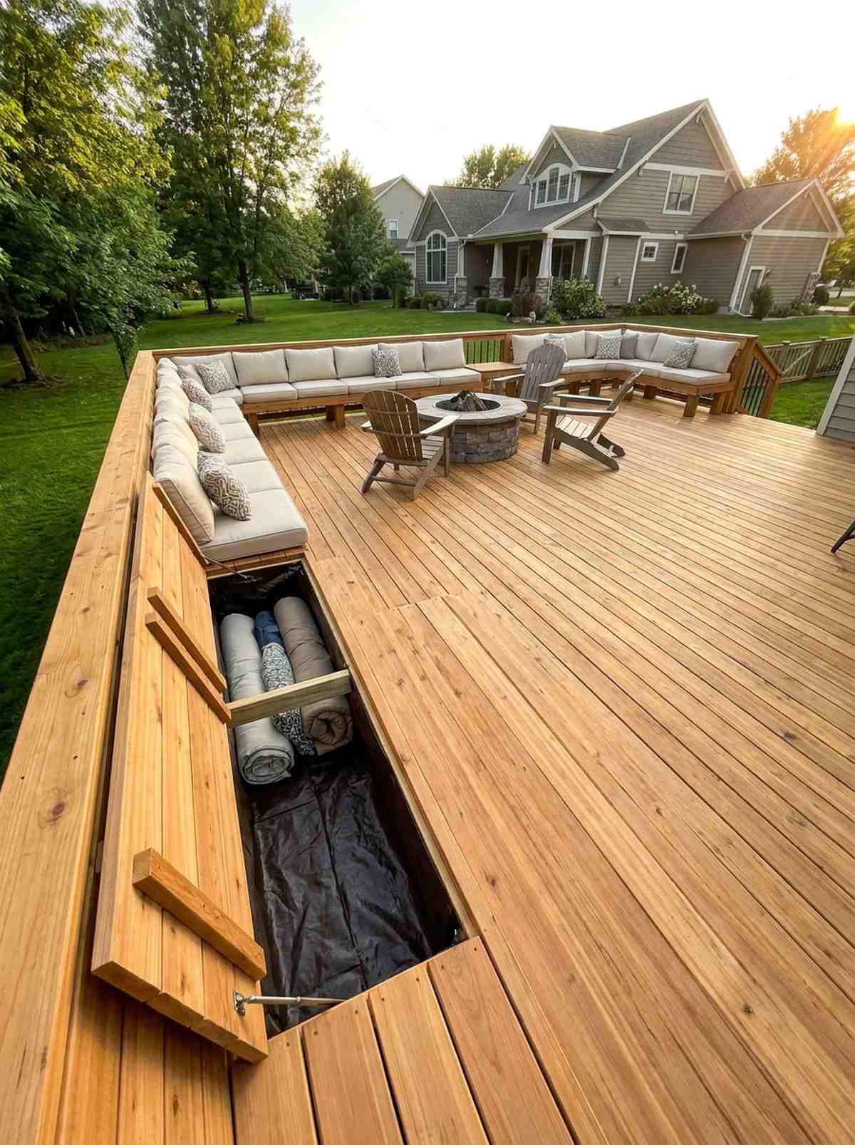 built in seating perimeter