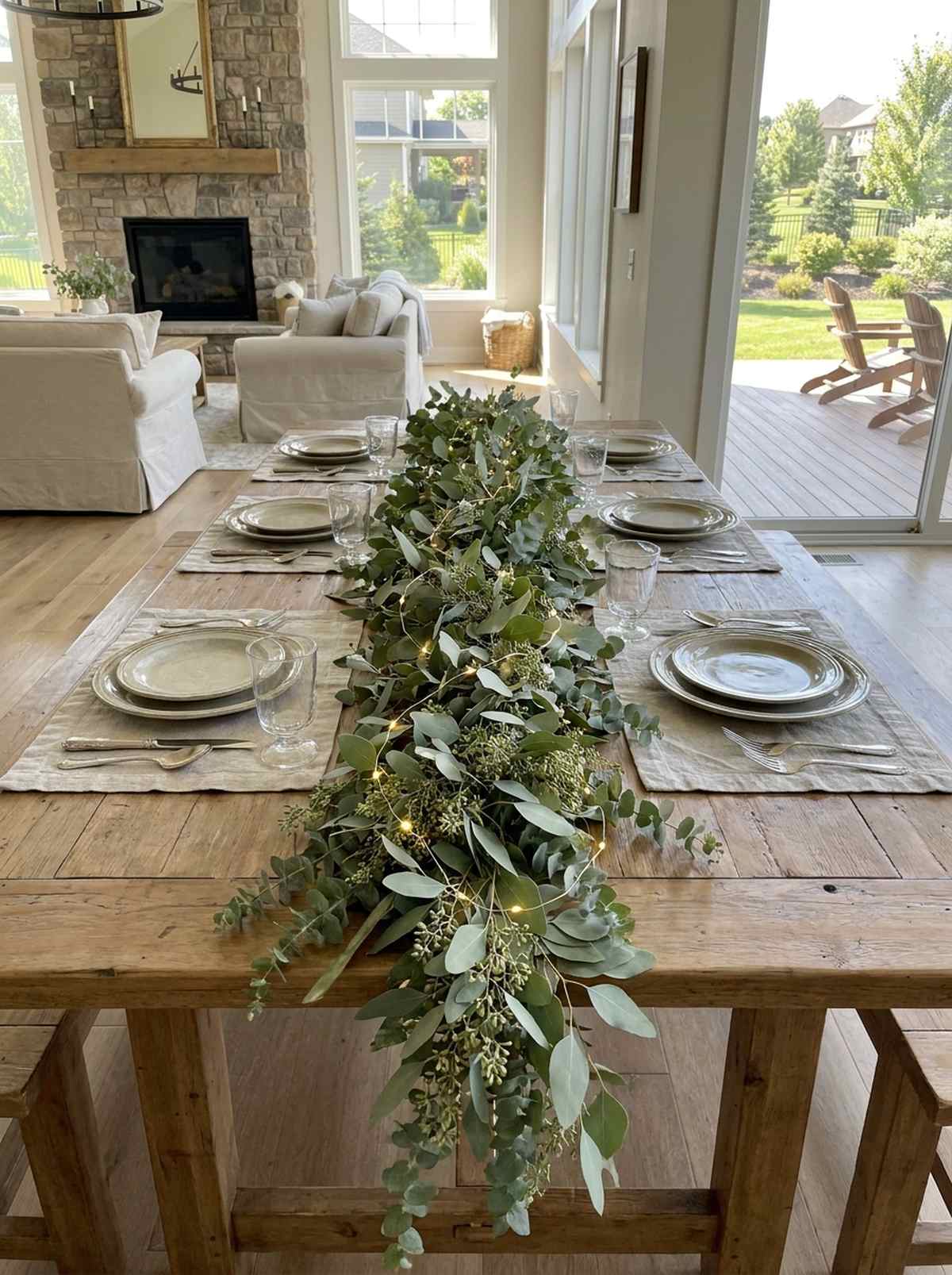 eucalyptus garland table runner