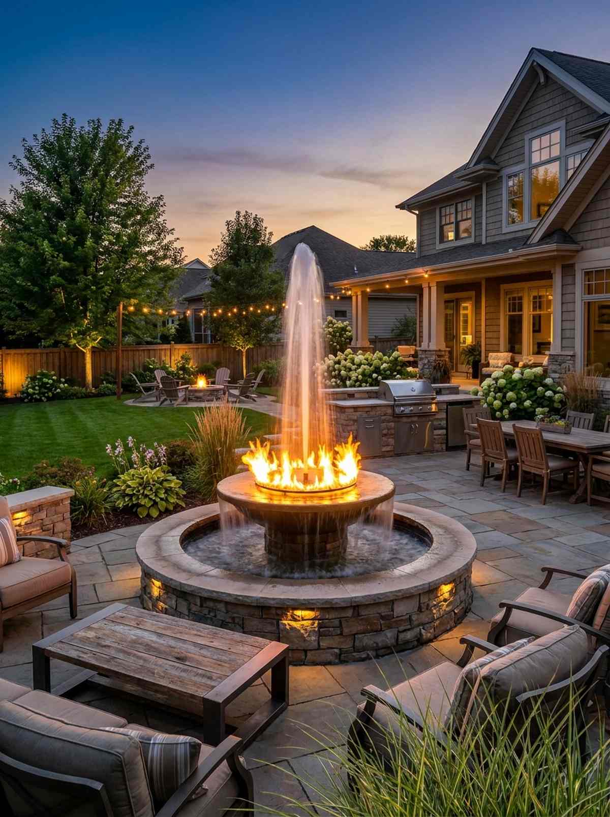 fire and water fountain hybrid feature