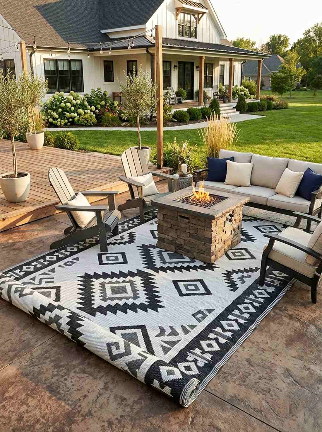 geometric outdoor rugs