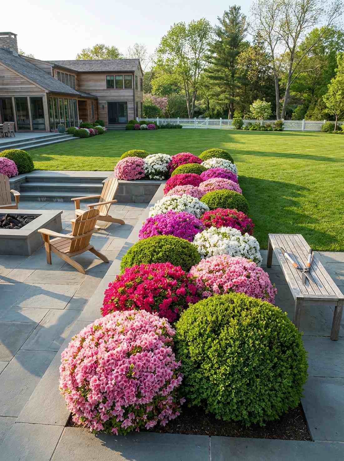 azalea clipped mounds