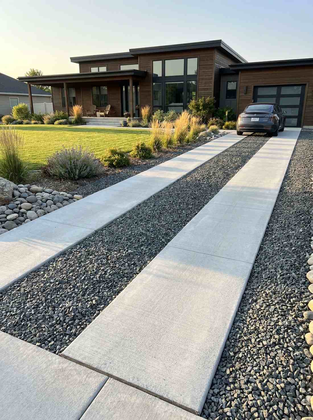 linear concrete ribbons