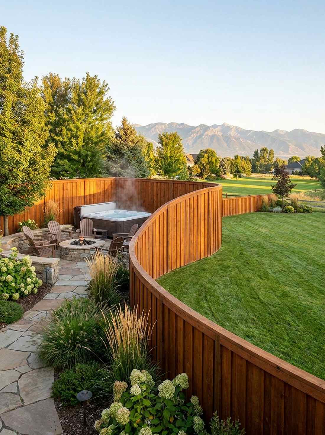 mixed height privacy fence