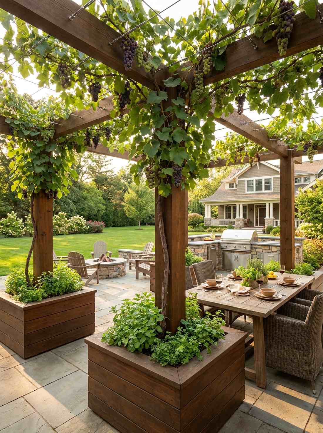 pergola integrated growing