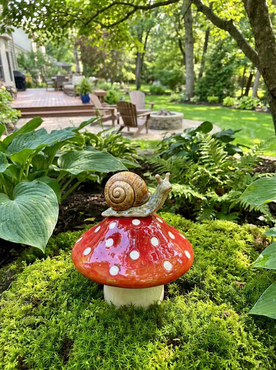 snail on mushroom