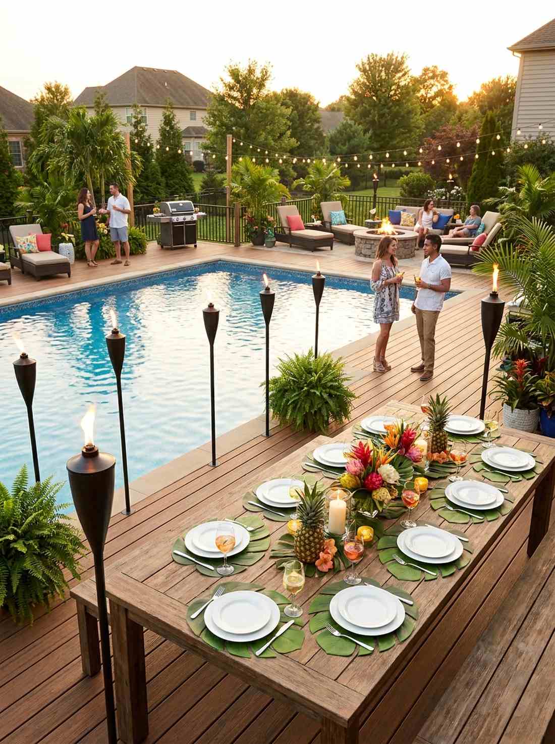 tropical theme with palm accents