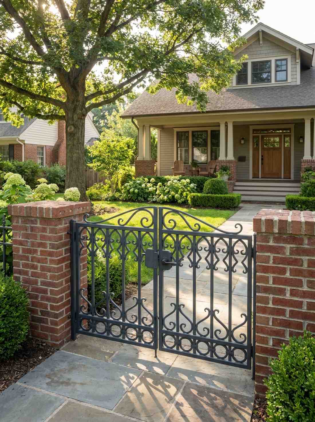 wrought iron privacy gate