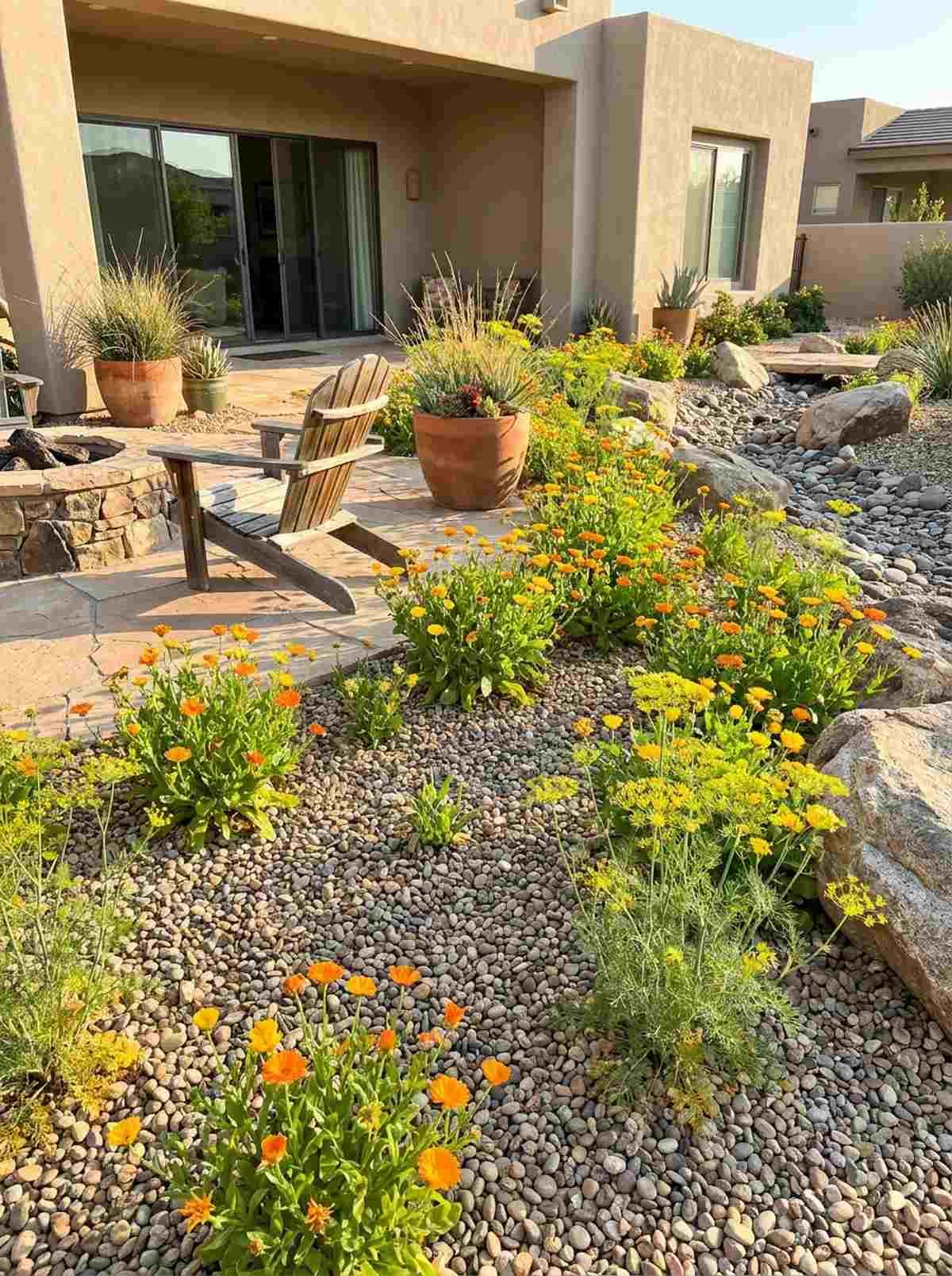 gravel garden with self sowers
