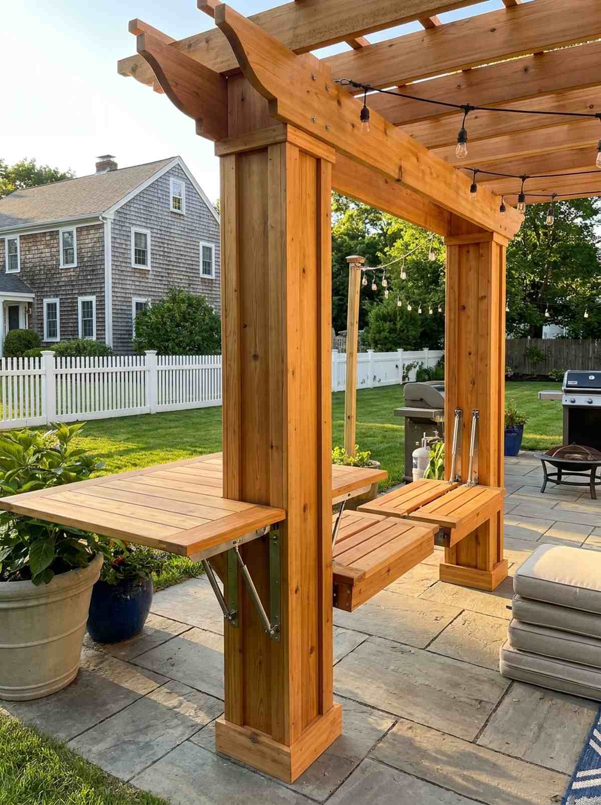 murphy pergola with folding furniture