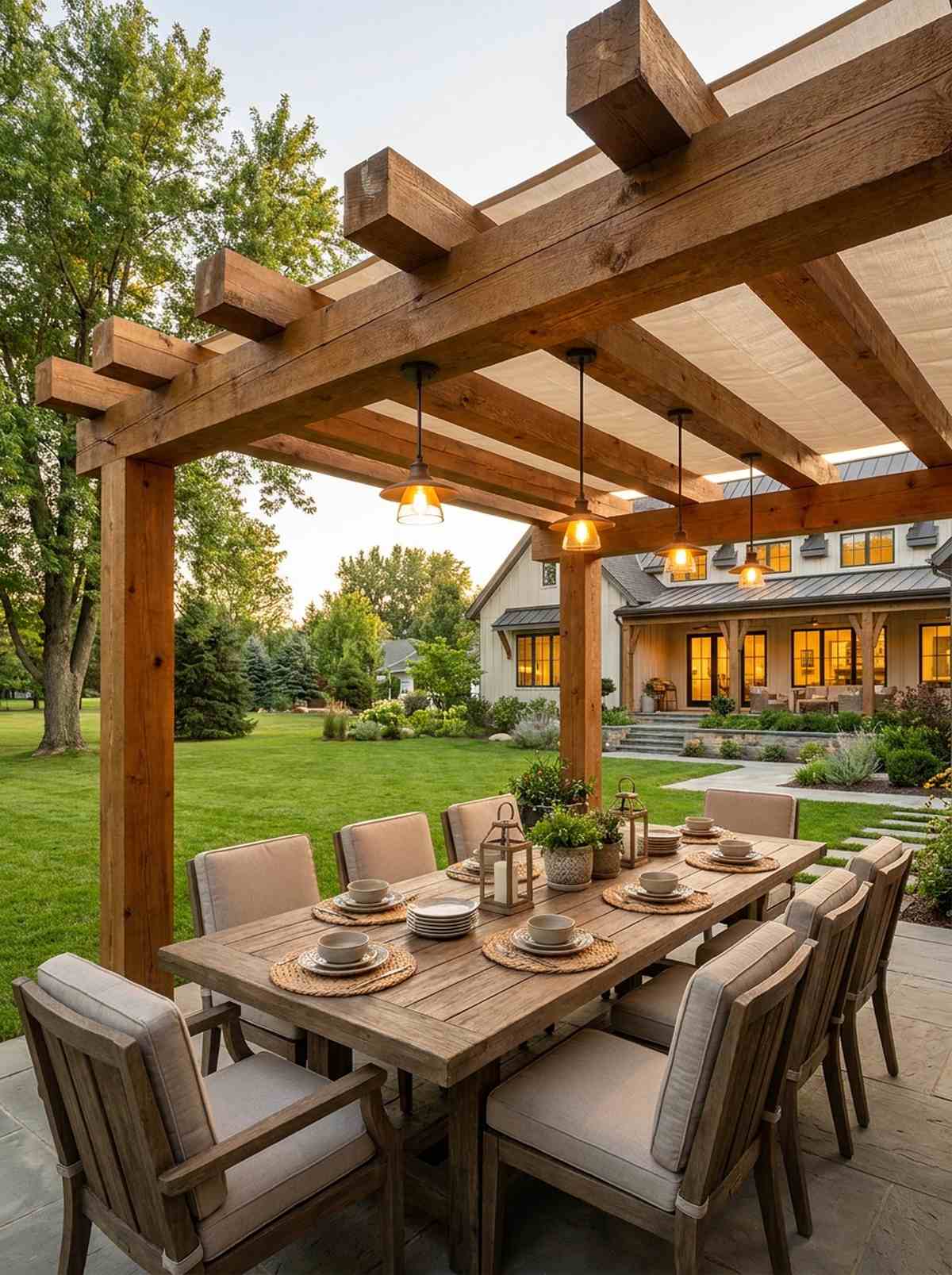 pergola integrated dining