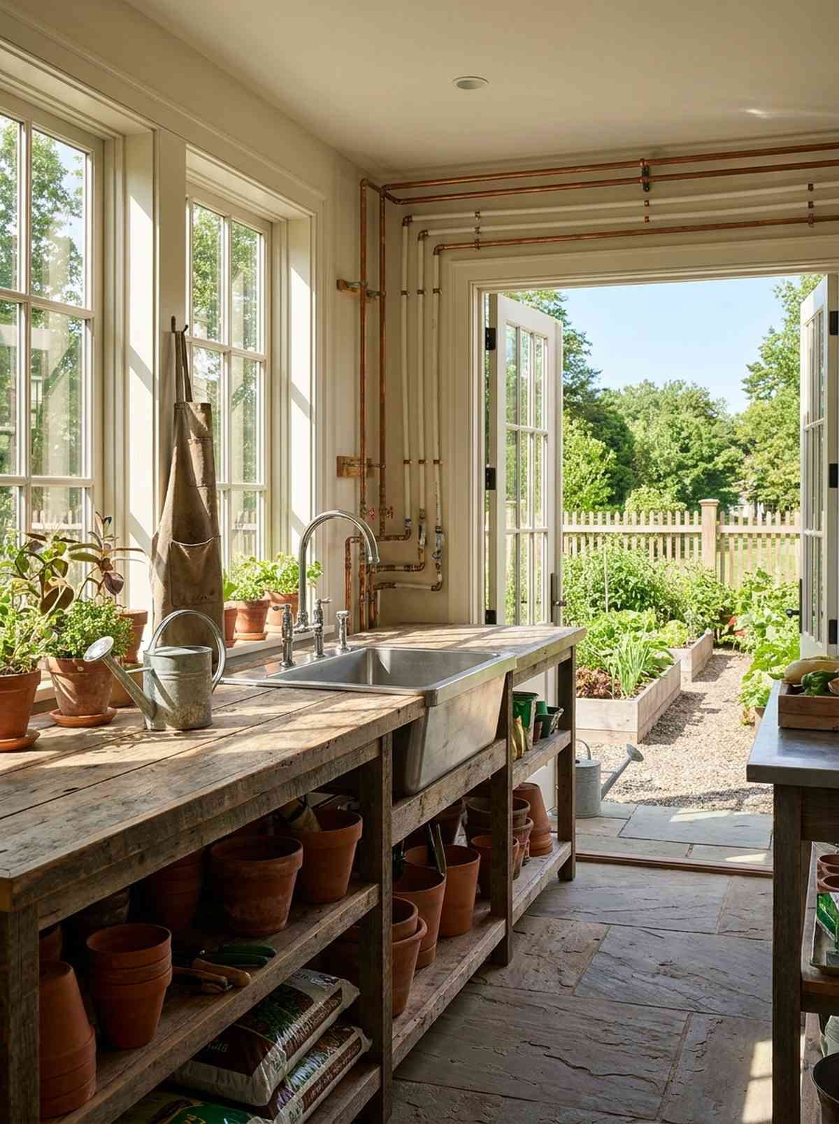 potting shed with sink