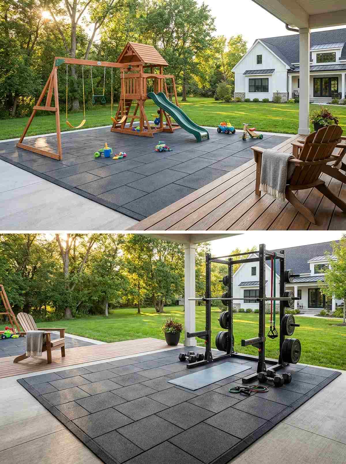 rubber patio tiles