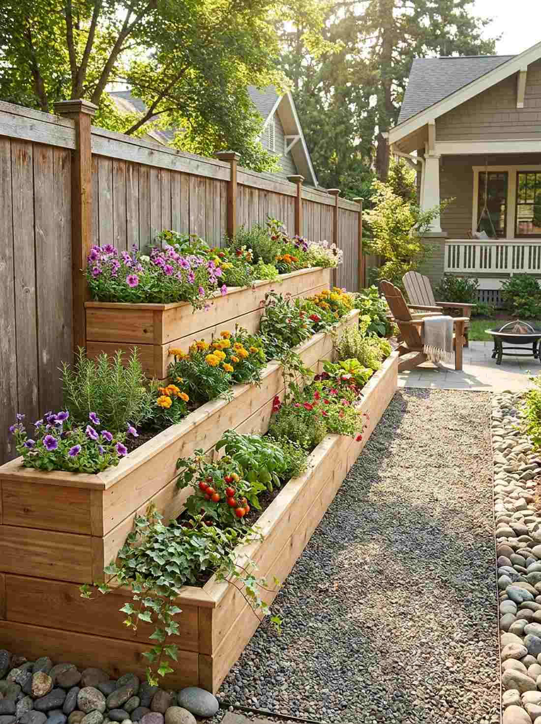 tiered fence line cascade