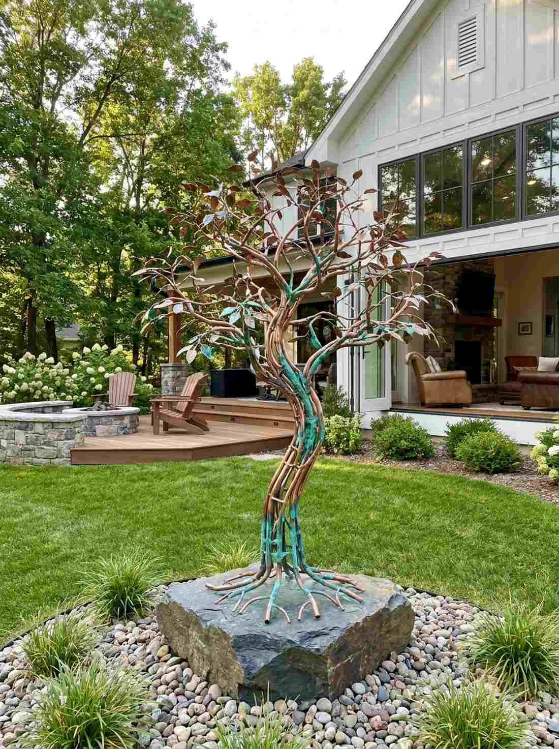 copper tree sculptures