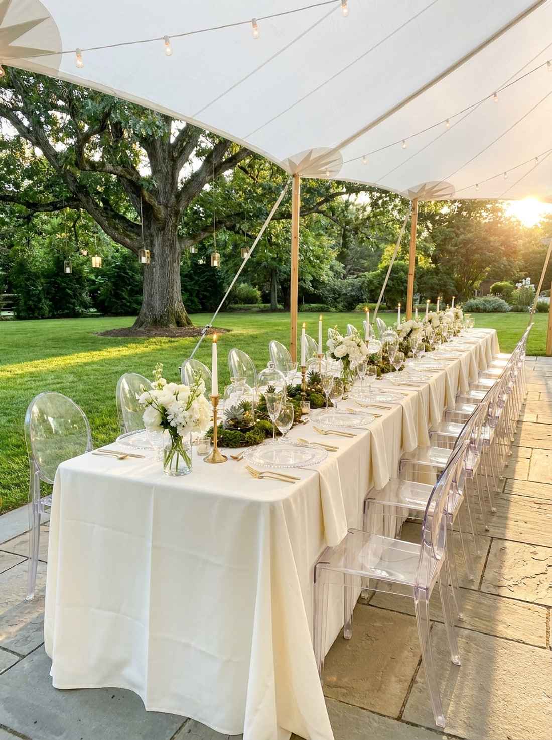elegant garden wedding reception