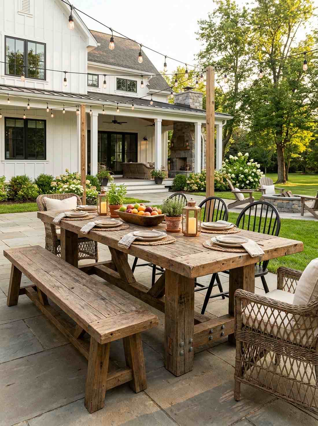 reclaimed teak dining group