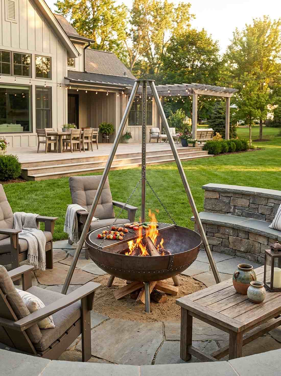steel kadai fire bowl
