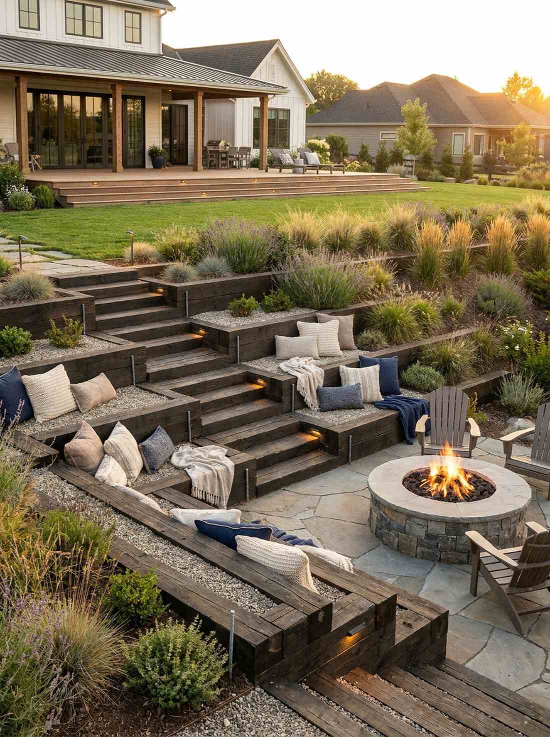 stepped amphitheater seating