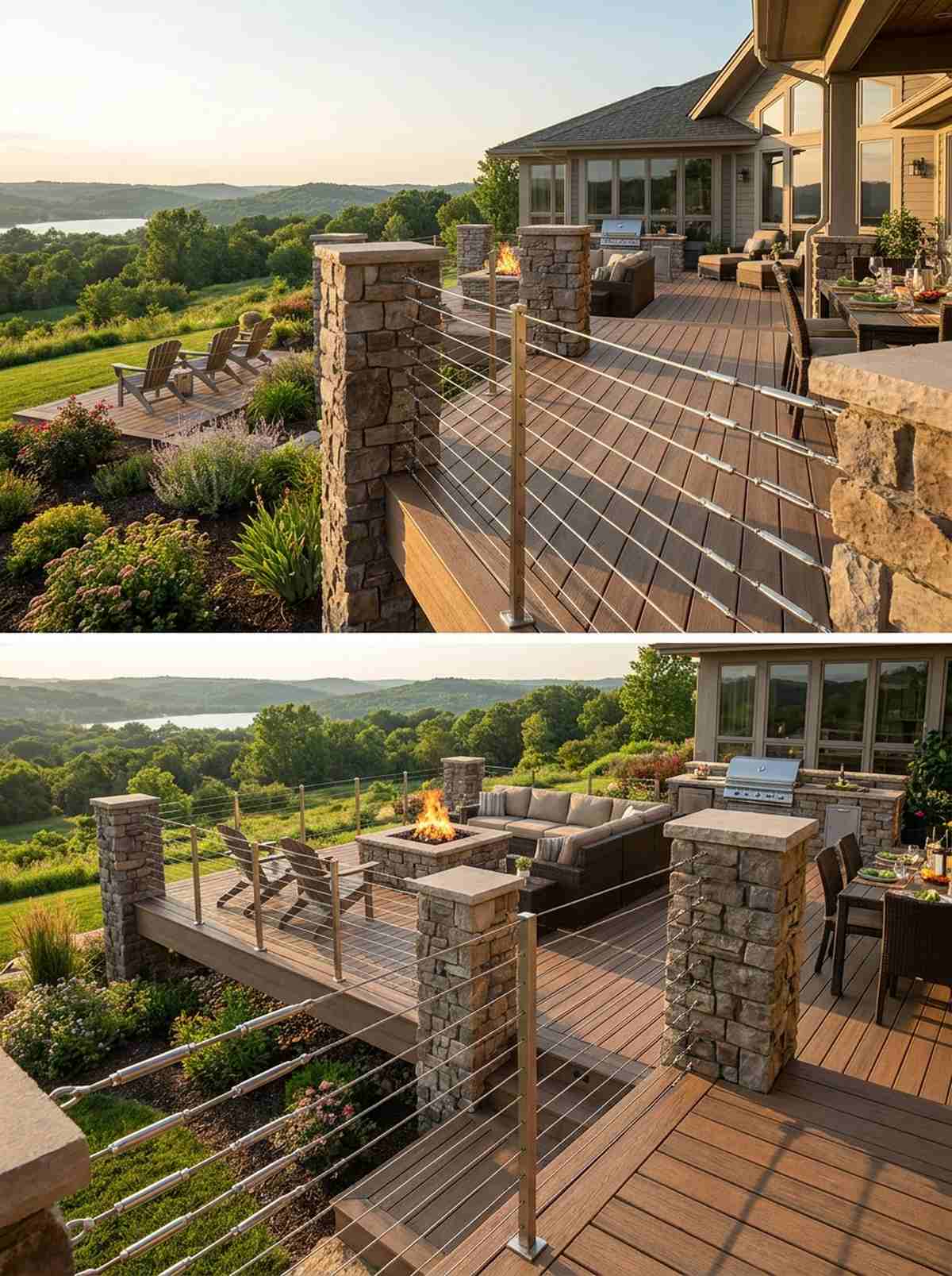 stone column cable rail system