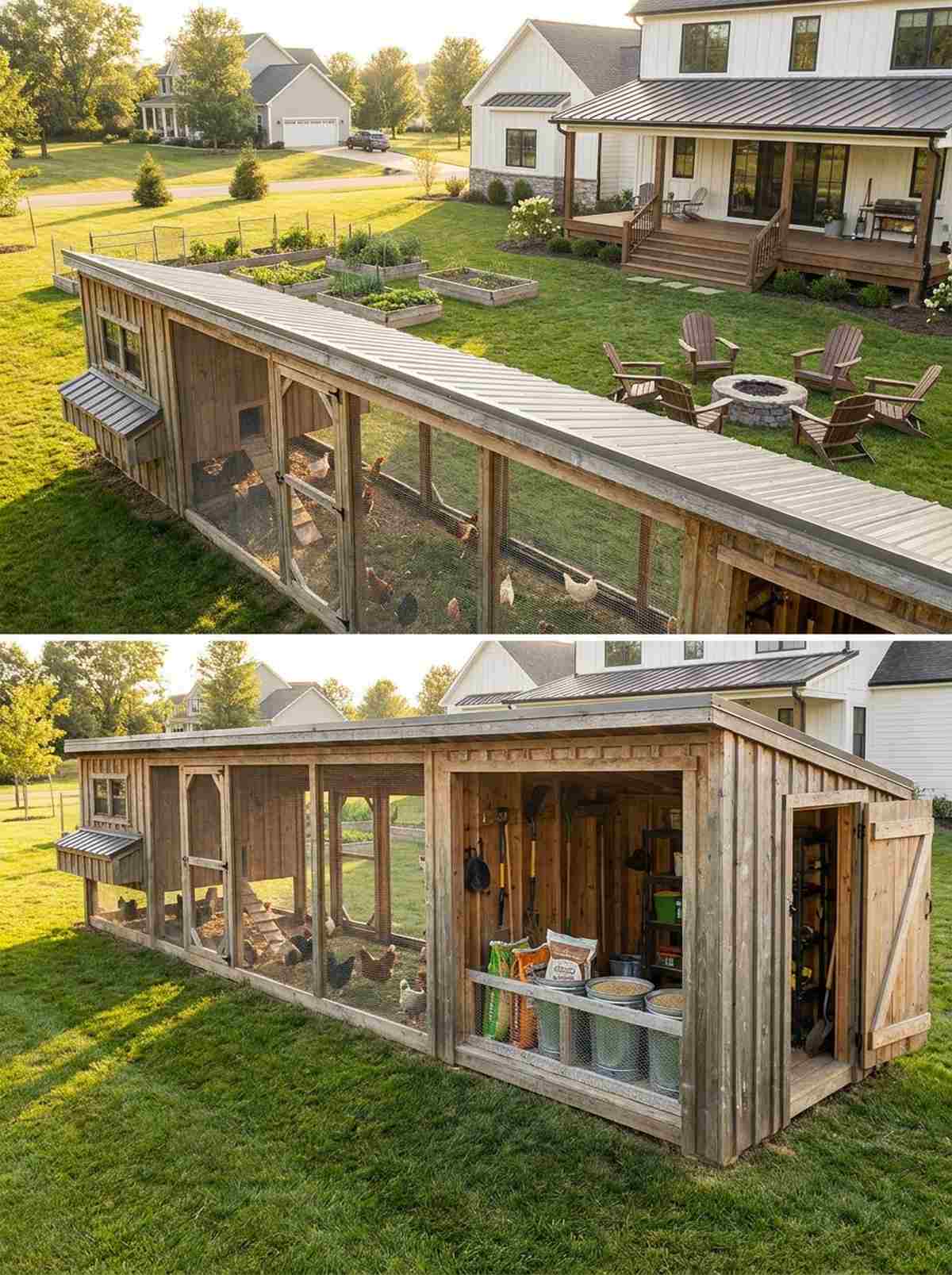 chicken coop storage combo