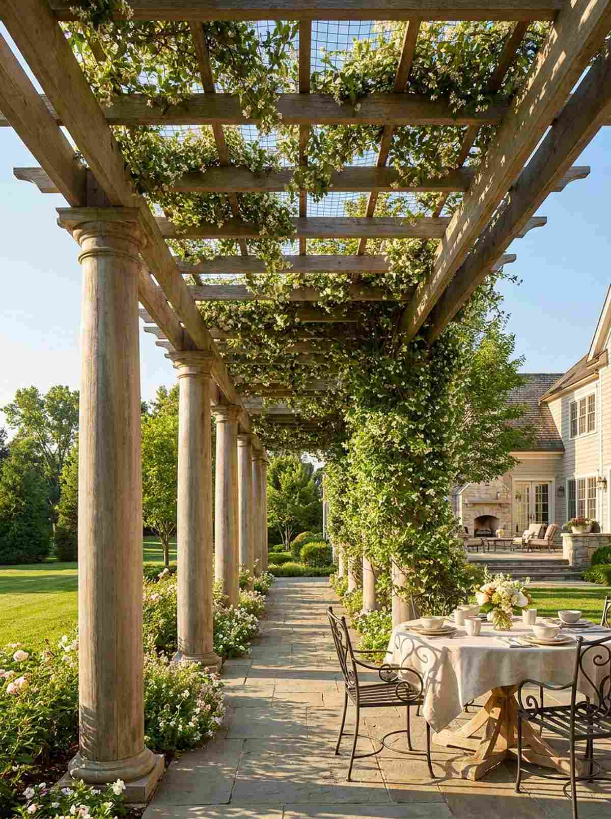 colonnade walkway defining circulation