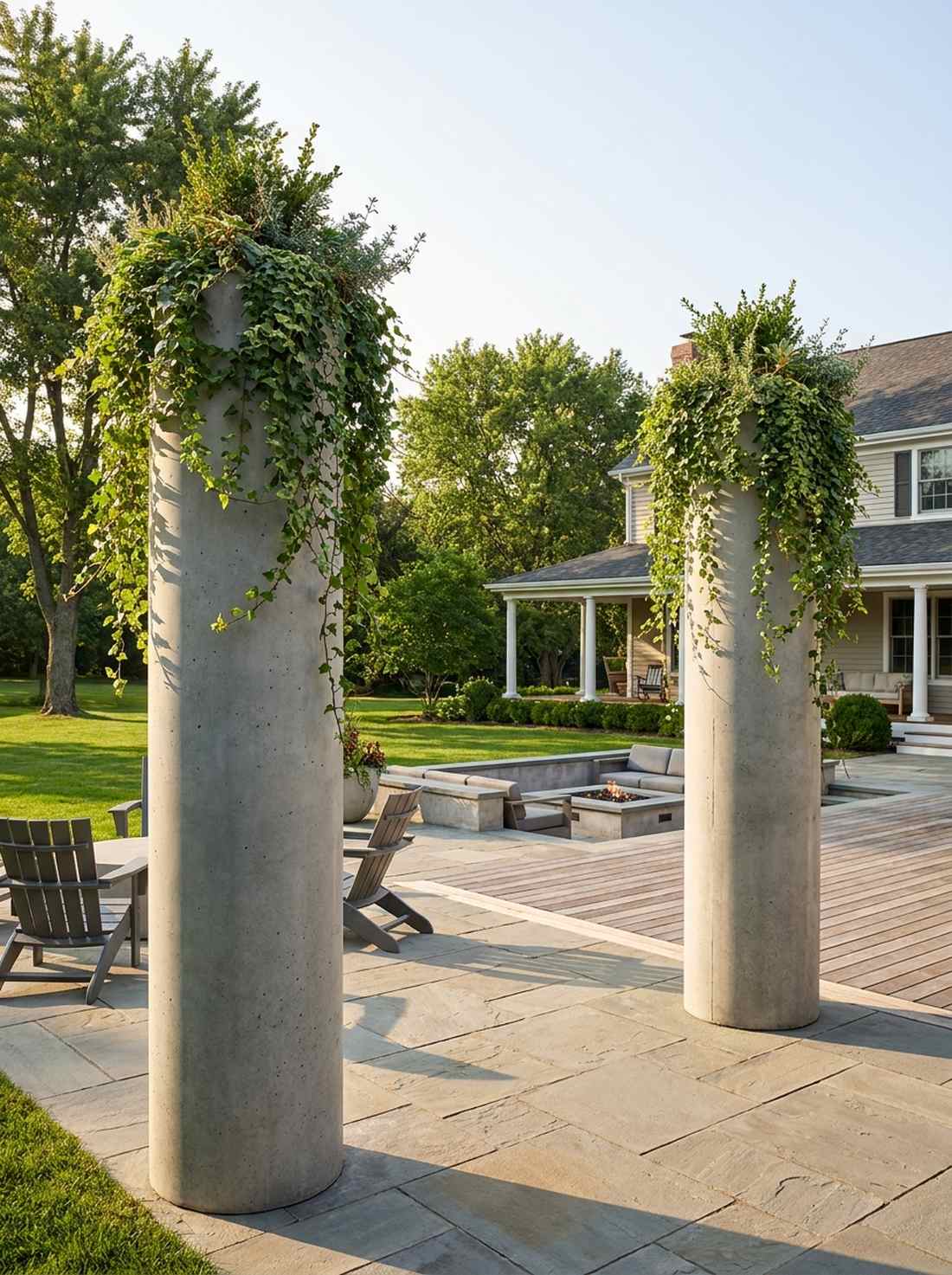 concrete column planters