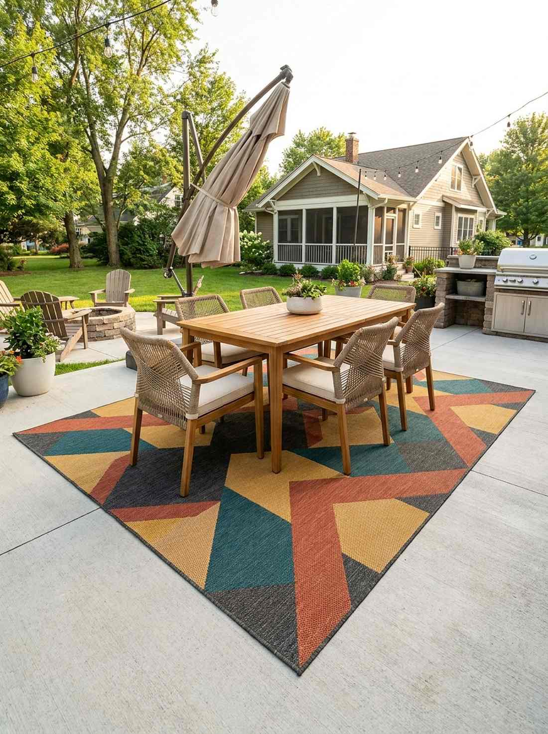 geometric outdoor rugs