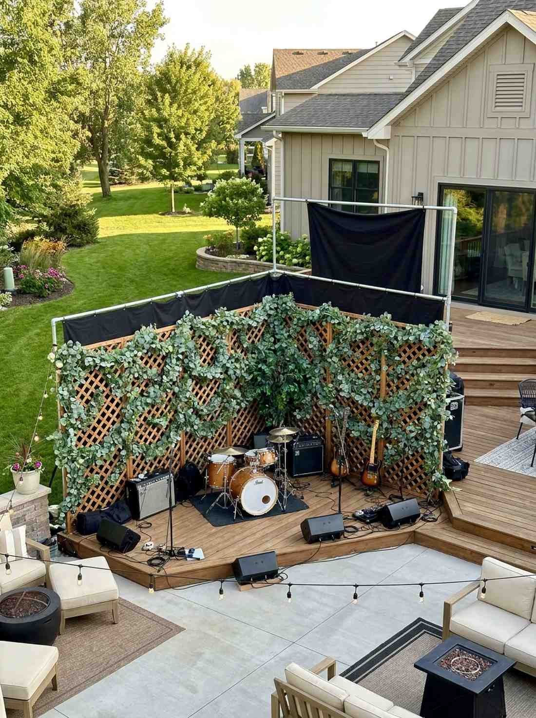 lattice wall stage backdrop