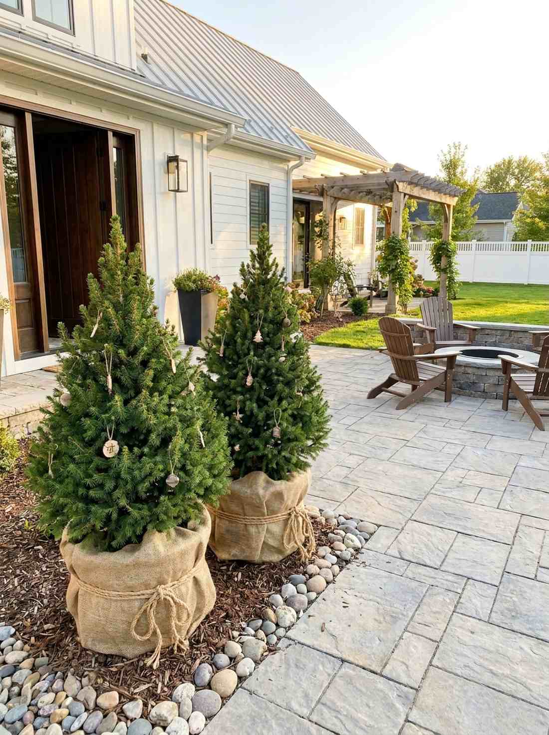 live potted evergreen trees